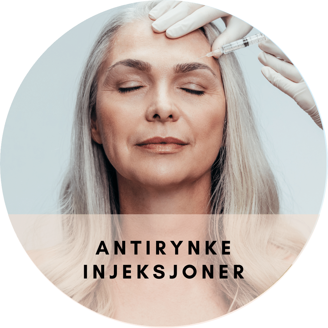 Pasient injiseres med antirynker injeksjoner fra Allergan som et trinn i rynkebehandling.